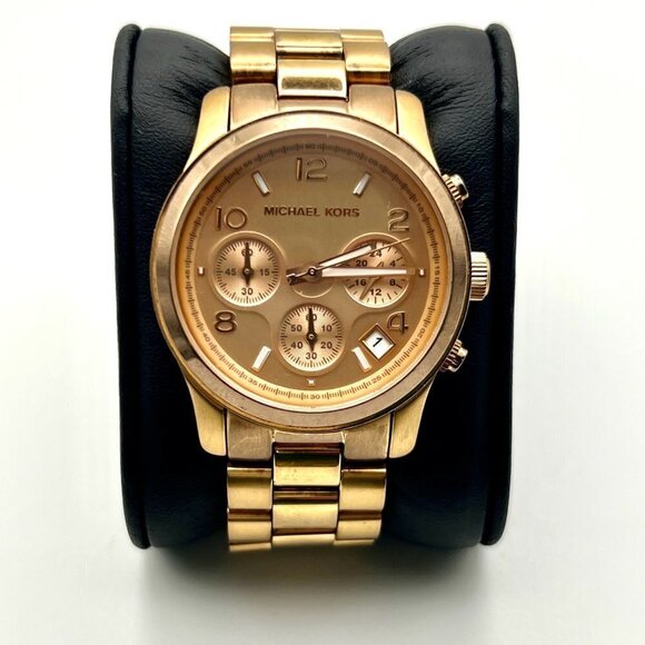 Michael Kors Chronograph Runway Rose Gold Watch MK5128 Extra Links & Working main image 5